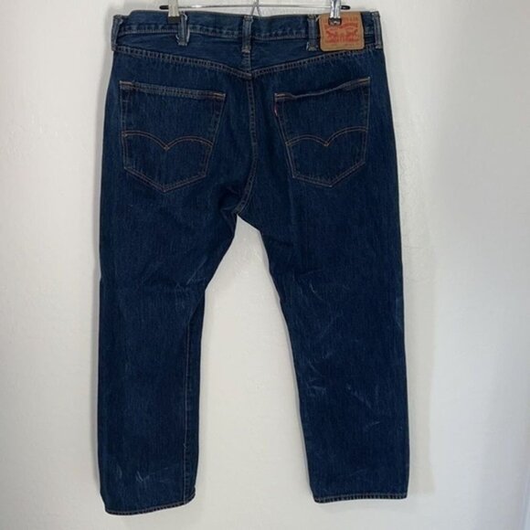 Levis 501 Button-Fly Medium Wash Straight-Leg Denim Jeans Mens Size W40 L30 - Picture 3 of 10